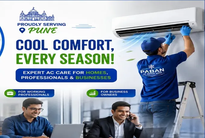 PABAN AC Repair Shop – Professional AC technician servicing air conditioner in Pune